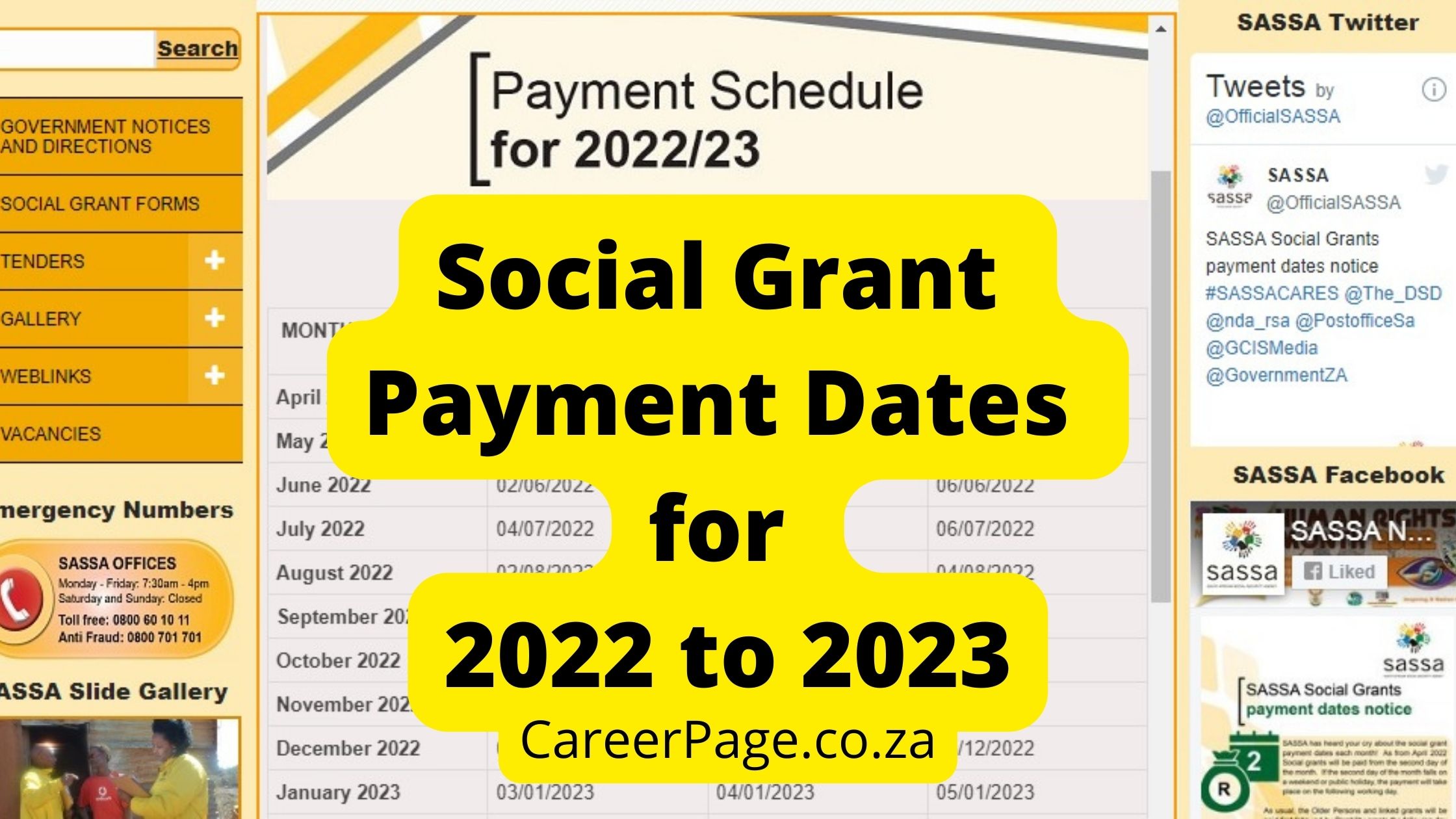 SASSA Published Social Grant Payment Dates For 2022 To 2023 