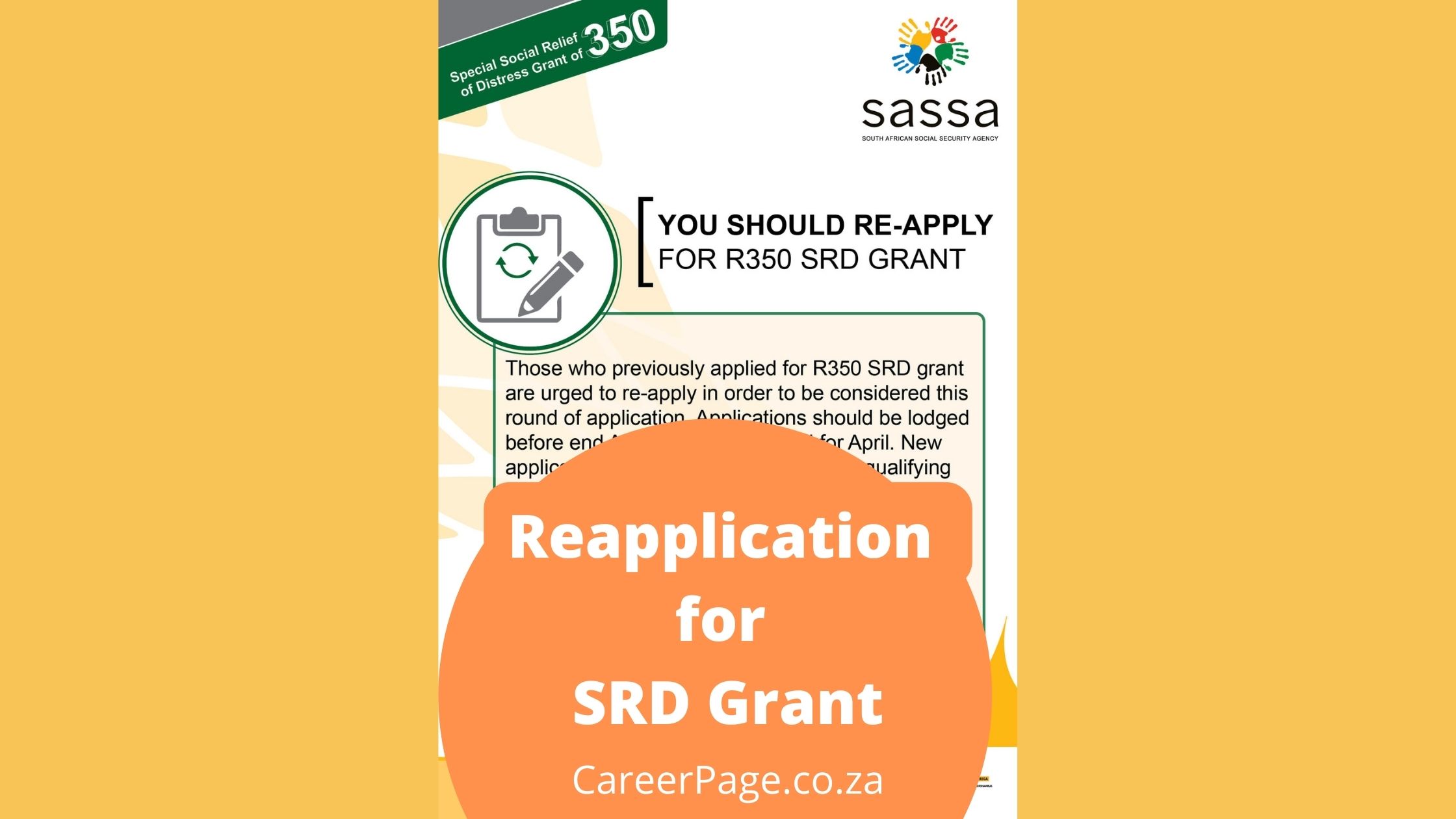 Reapplication for SRD Grant