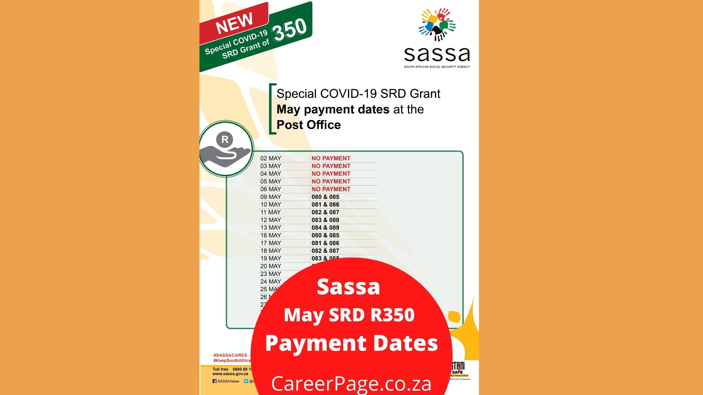 Sassa May SRD R350 Payment Dates