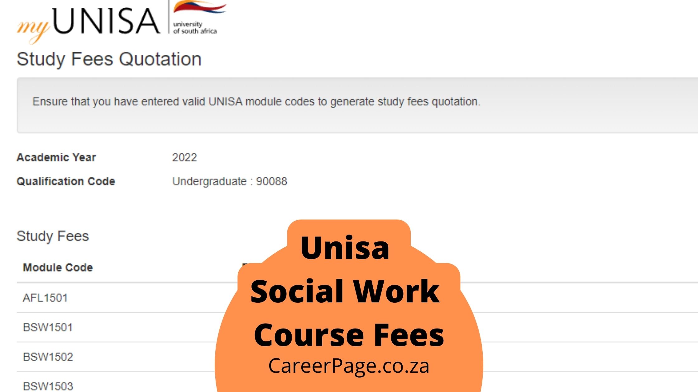 Social worker courses Unisa