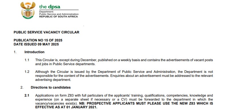 DPSA Circular 15 of 2025